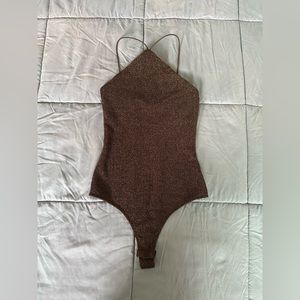 H&M body suit / brown shimmer